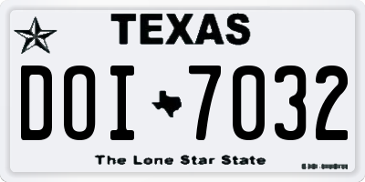 TX license plate DOI7032