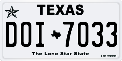 TX license plate DOI7033