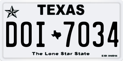 TX license plate DOI7034