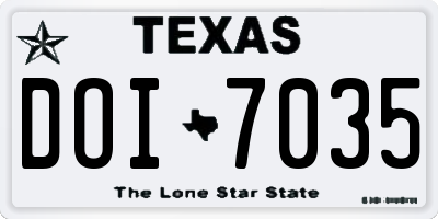 TX license plate DOI7035