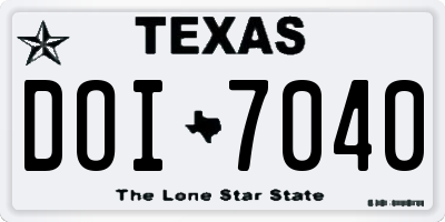 TX license plate DOI7040