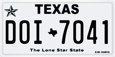 TX license plate DOI7041