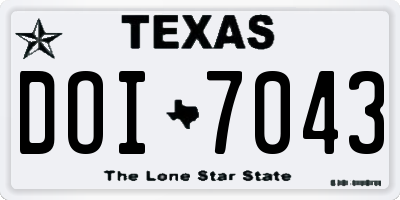 TX license plate DOI7043