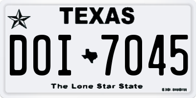 TX license plate DOI7045