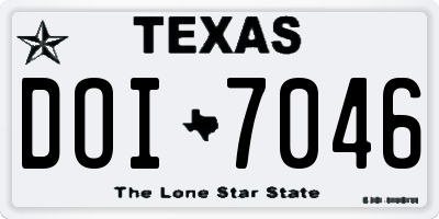 TX license plate DOI7046