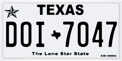 TX license plate DOI7047