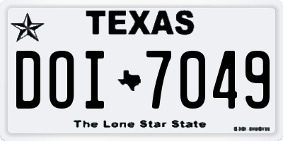 TX license plate DOI7049