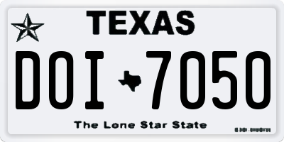 TX license plate DOI7050