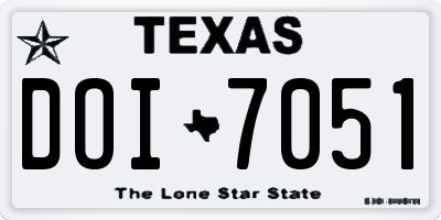 TX license plate DOI7051