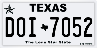 TX license plate DOI7052