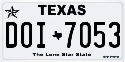 TX license plate DOI7053