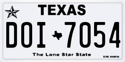 TX license plate DOI7054