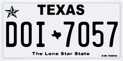 TX license plate DOI7057