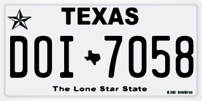 TX license plate DOI7058