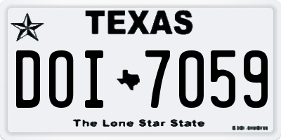 TX license plate DOI7059