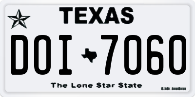 TX license plate DOI7060