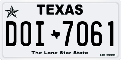 TX license plate DOI7061