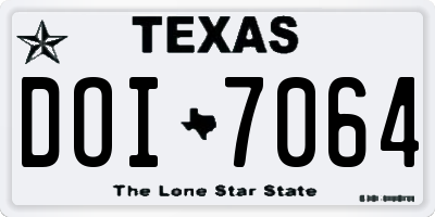 TX license plate DOI7064