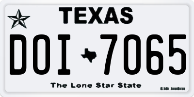 TX license plate DOI7065