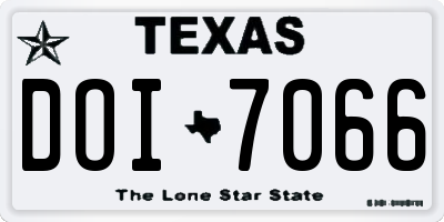 TX license plate DOI7066