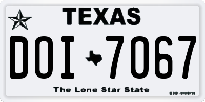 TX license plate DOI7067