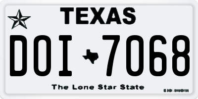TX license plate DOI7068