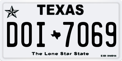 TX license plate DOI7069
