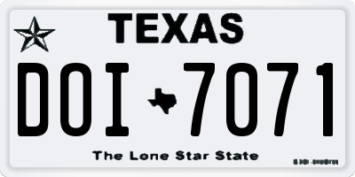 TX license plate DOI7071