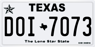 TX license plate DOI7073