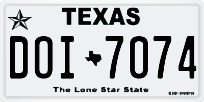 TX license plate DOI7074