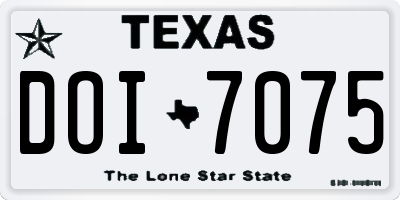 TX license plate DOI7075
