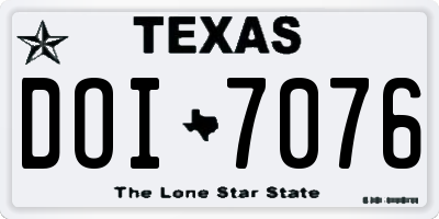 TX license plate DOI7076