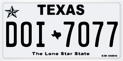 TX license plate DOI7077