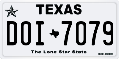 TX license plate DOI7079