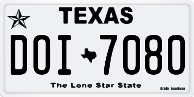 TX license plate DOI7080
