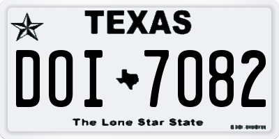 TX license plate DOI7082