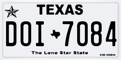 TX license plate DOI7084