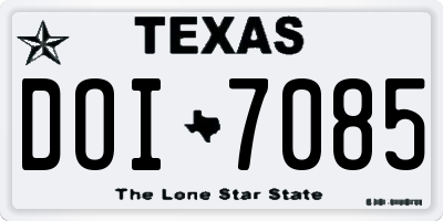 TX license plate DOI7085
