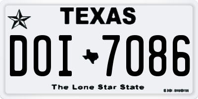 TX license plate DOI7086