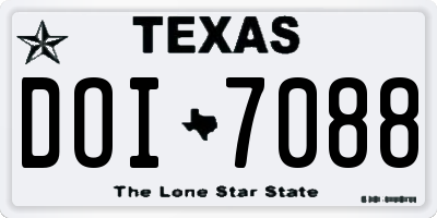 TX license plate DOI7088