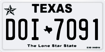 TX license plate DOI7091