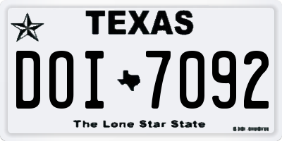 TX license plate DOI7092