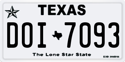 TX license plate DOI7093