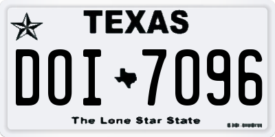 TX license plate DOI7096