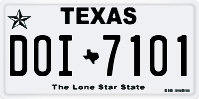 TX license plate DOI7101