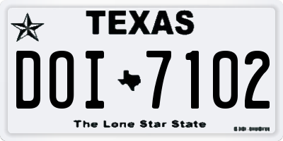 TX license plate DOI7102