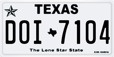 TX license plate DOI7104