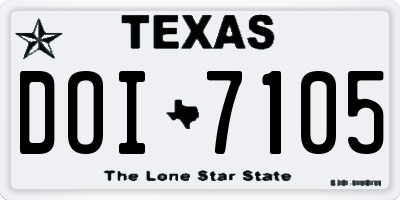 TX license plate DOI7105