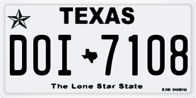 TX license plate DOI7108