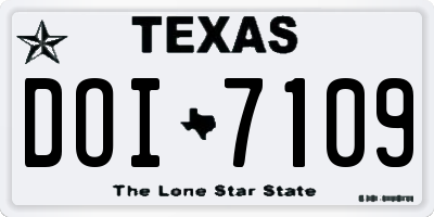 TX license plate DOI7109